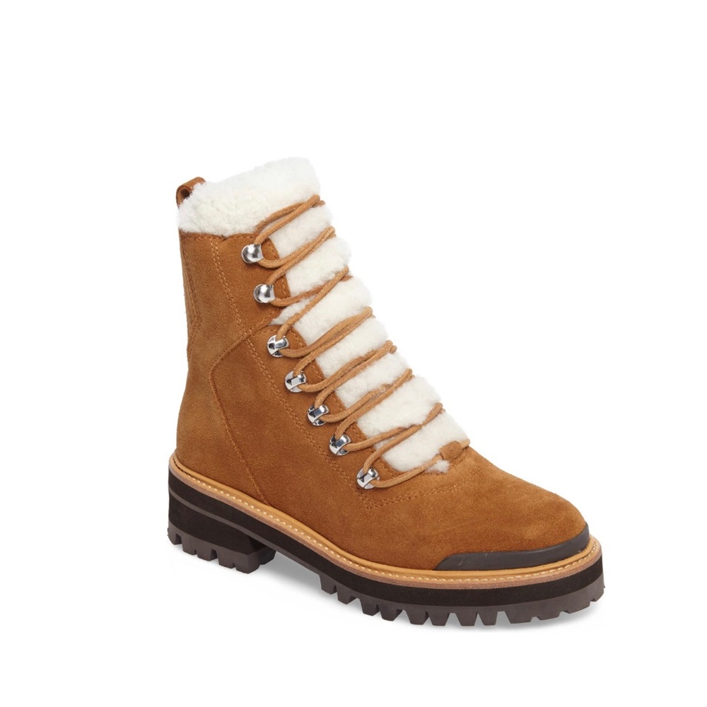 Marc Fisher Izzie Genuine Shearling Lace-Up Boot